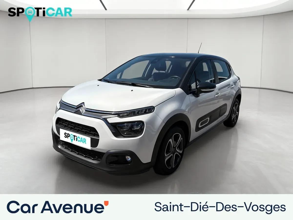 Citroën C3 blanc banquise (o) - noir onyx d'occasion