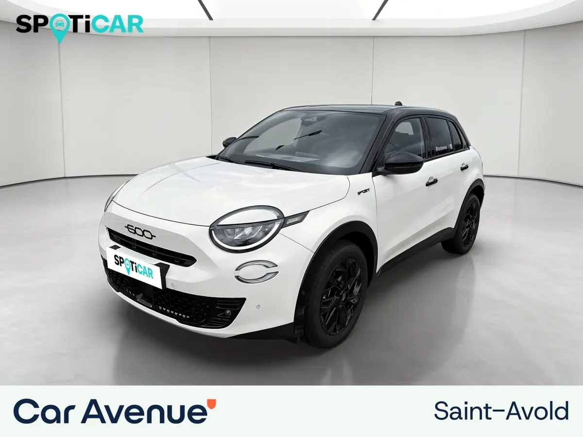 Fiat 600 ice white/toit noir neuf