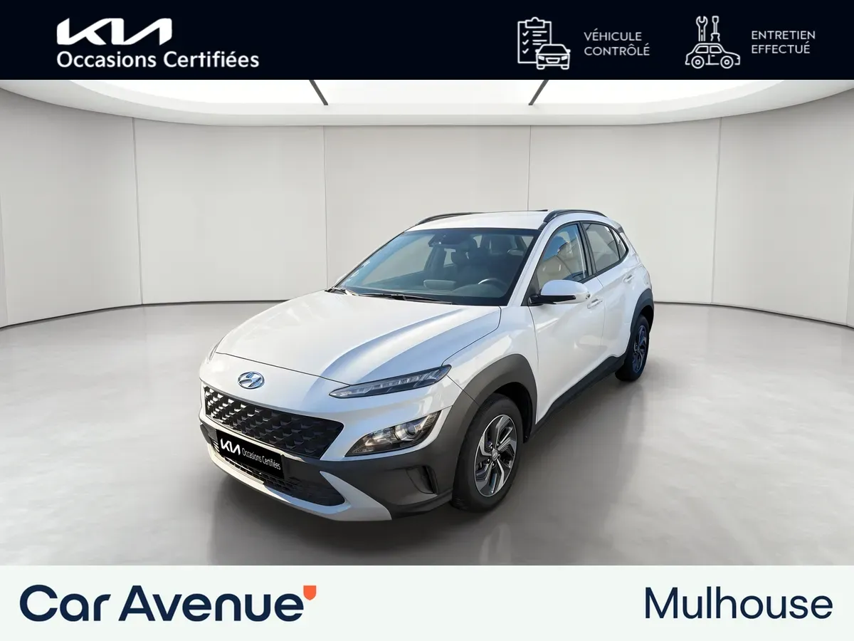 Hyundai KONA HYBRID blanc d'occasion