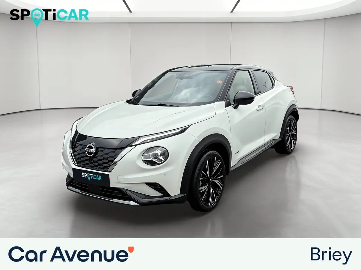 Nissan Juke blanc lunaire+toit noir metallise d'occasion
