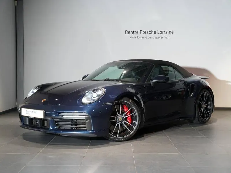 Porsche 911 TURBO CABRIOLET bleu nuit d'occasion