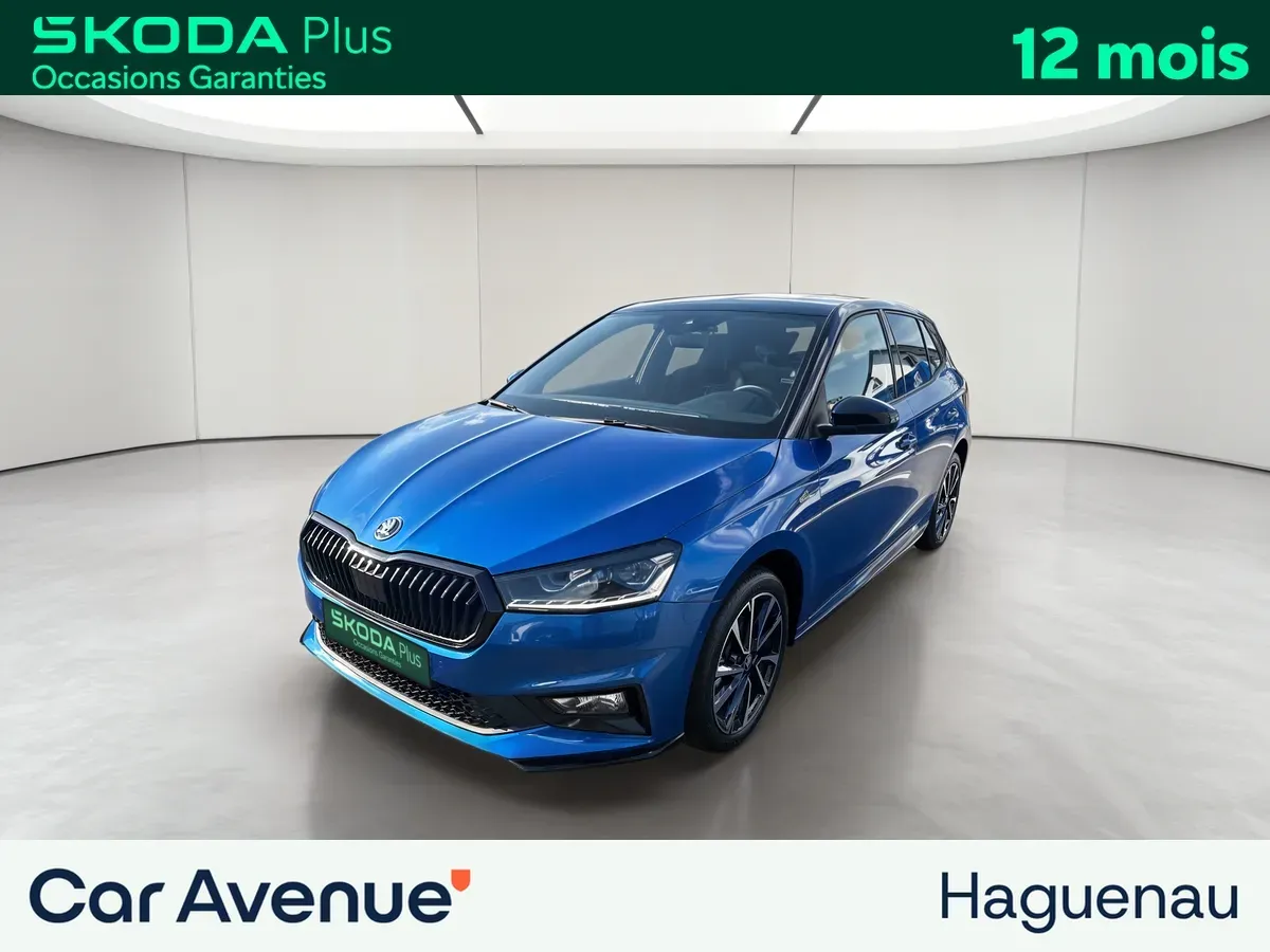 Skoda Fabia bleu racing toit noir d'occasion