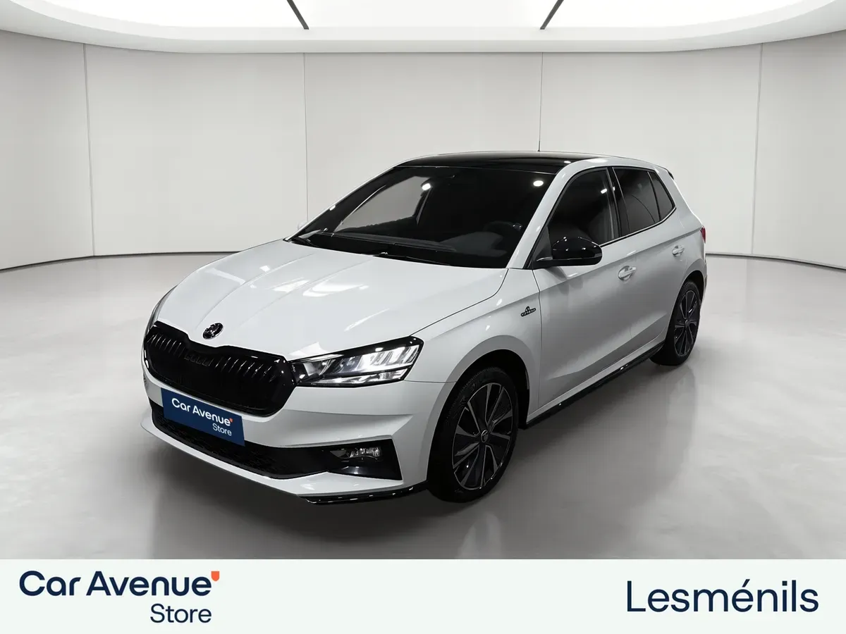 Skoda Fabia blanc lune metallise d'occasion