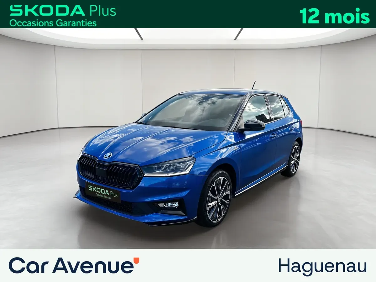 Skoda Fabia bleu racing toit noir d'occasion
