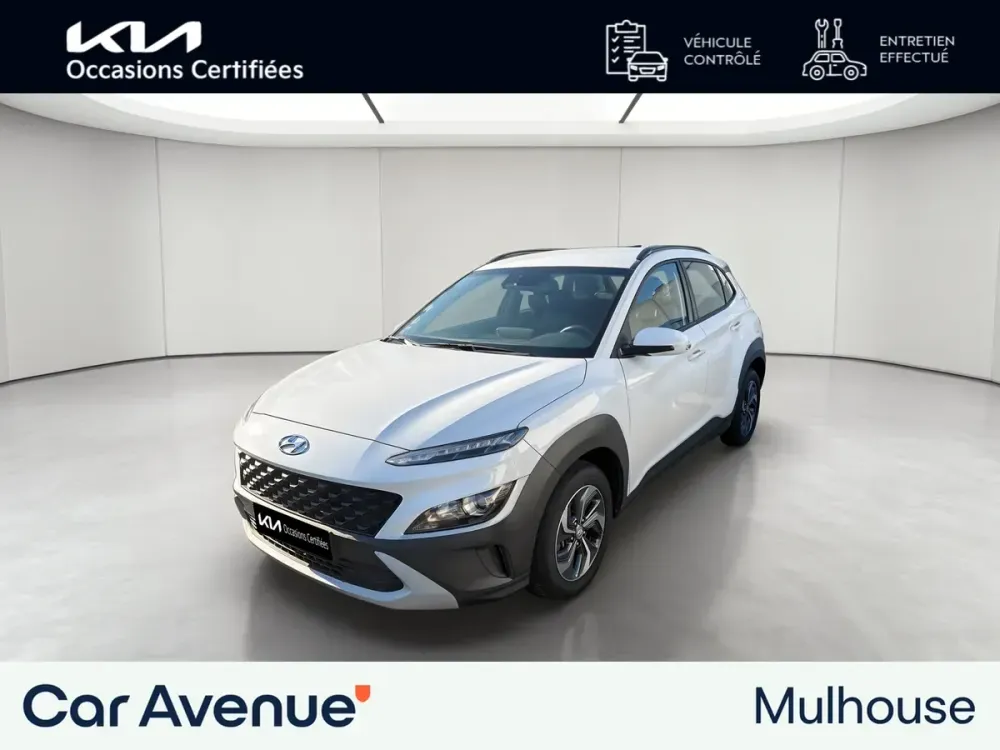 Hyundai KONA HYBRID blanc d'occasion