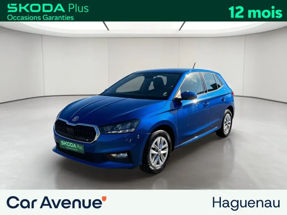 Skoda Fabia bleu racing metalisse d'occasion