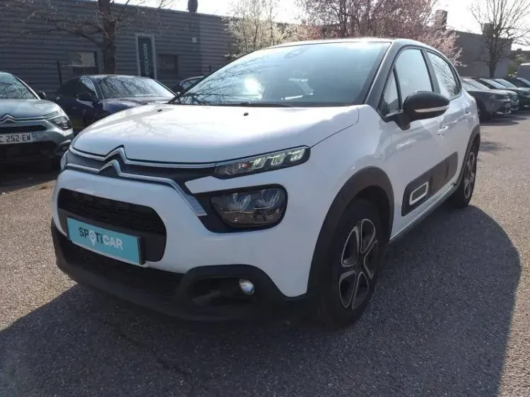 Citroën C3 blanc banquise (o) - noir onyx d'occasion