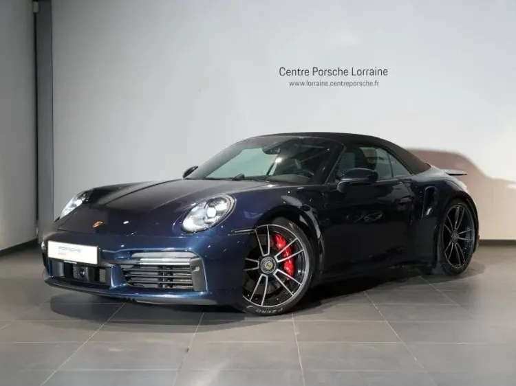 Porsche 911 TURBO CABRIOLET bleu nuit d'occasion
